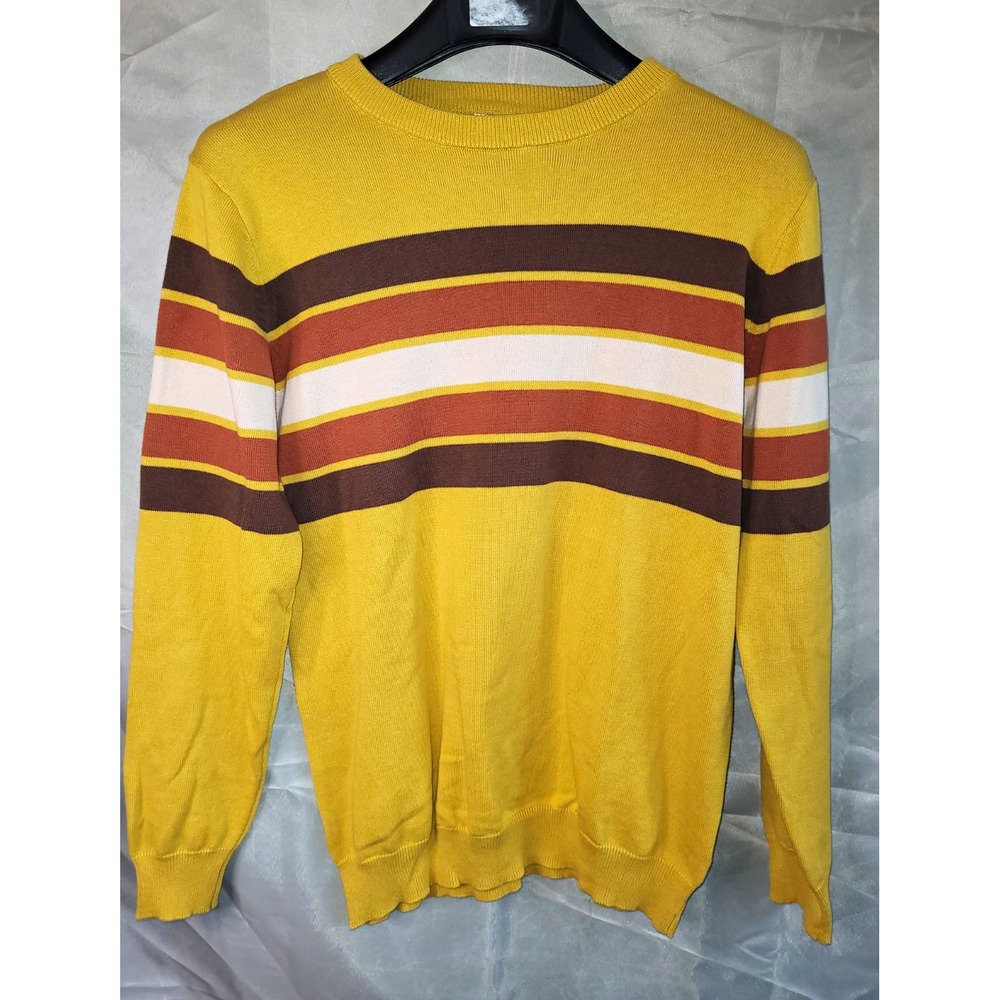 OXKNIT Unisx M Retro/vintage Striped  Knit Cotton Pullover Sweater